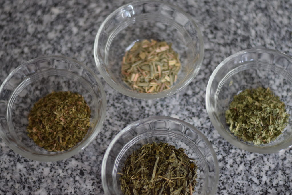 various teas to make delicious green iced tea made at home at Spirit's Freedom Farm